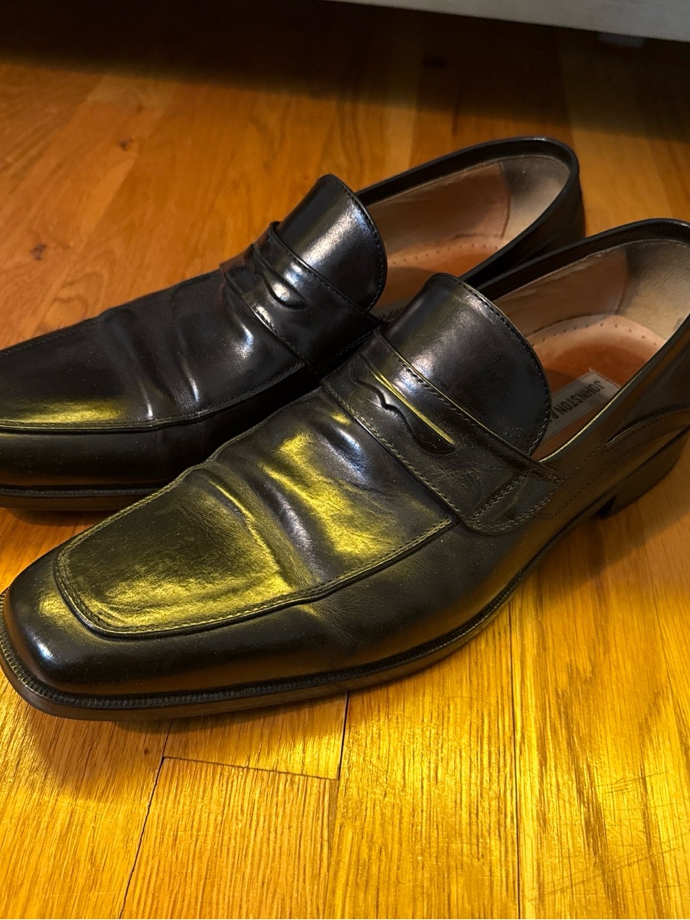 Johnston & Murphy Black Slip On Loafers Size 11 Made in Italy
